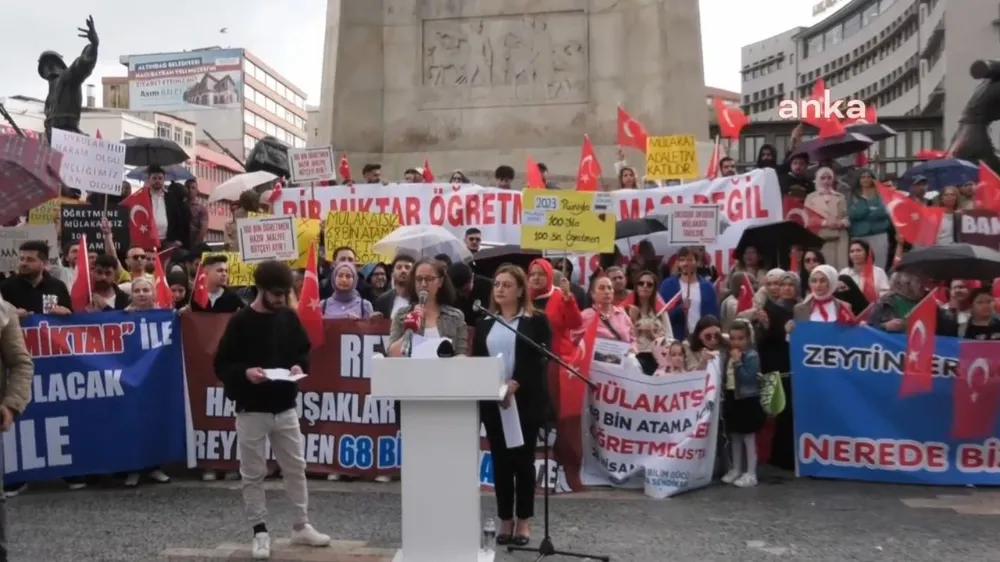 ATANAMAYAN ÖĞRETMENLER MEB ÖNÜNDE EYLEM YAPTI...