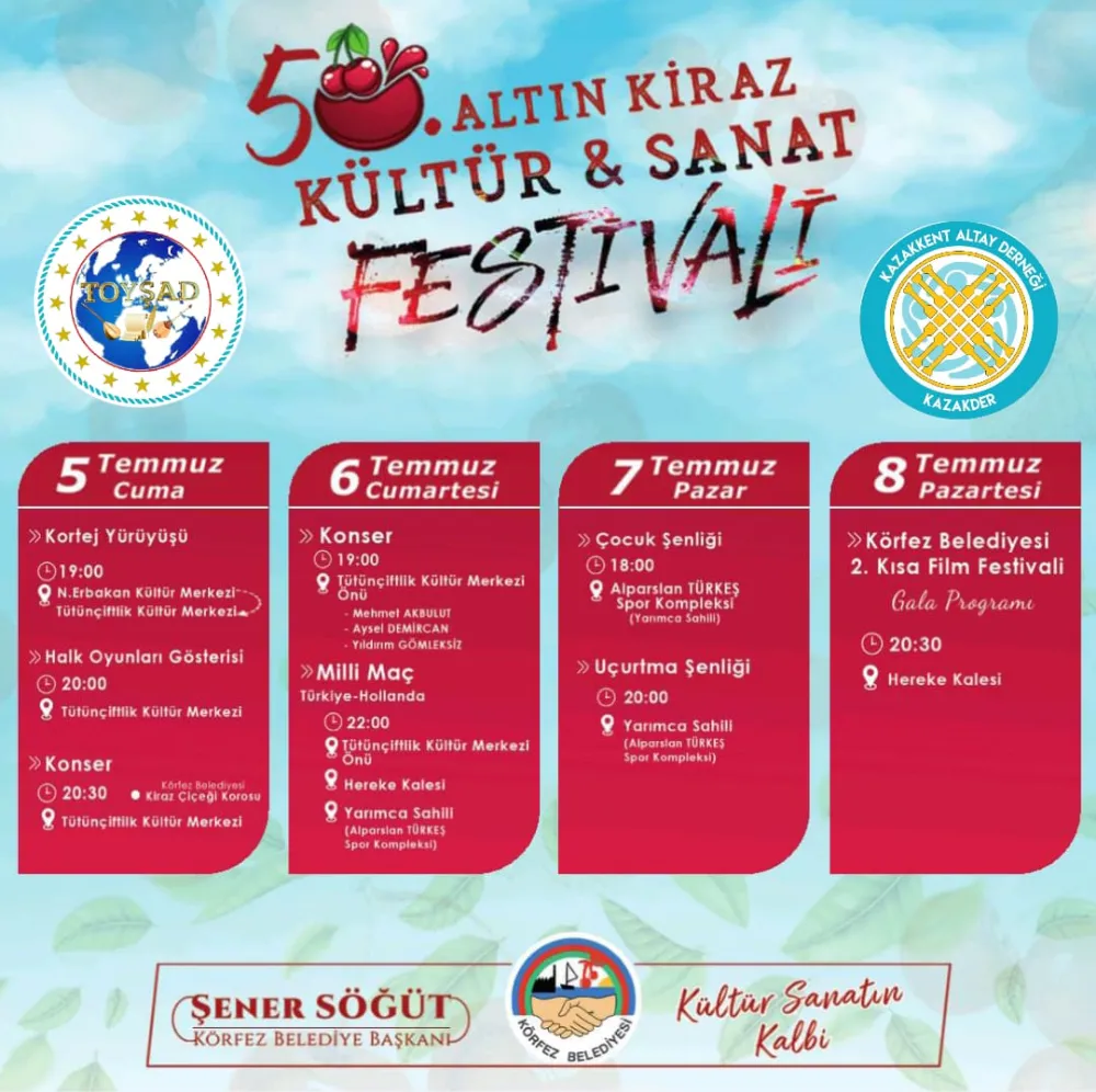 KÖRFEZ BELEDİYESİ 50.KİRAZ FESTİVALİ BAŞLIYOR