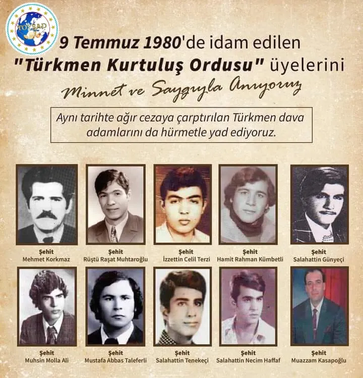 TOYŞAD 9 TEMMUZ TÜRKMEN ŞEHİTLERİNİ ANMA GÜNÜ DOLAYISIYLA PAYLAŞIMDA BULUNDU 